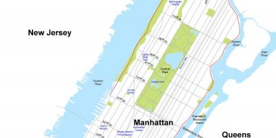 Žemėlapis Manheteno saloje niujorke