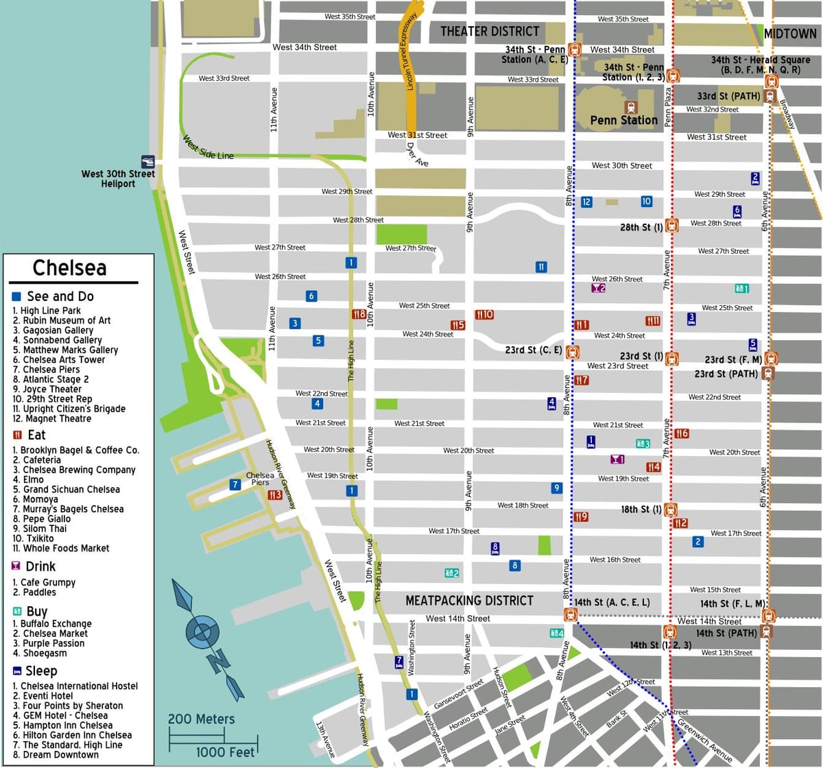 žemėlapis "Chelsea" Manhattan
