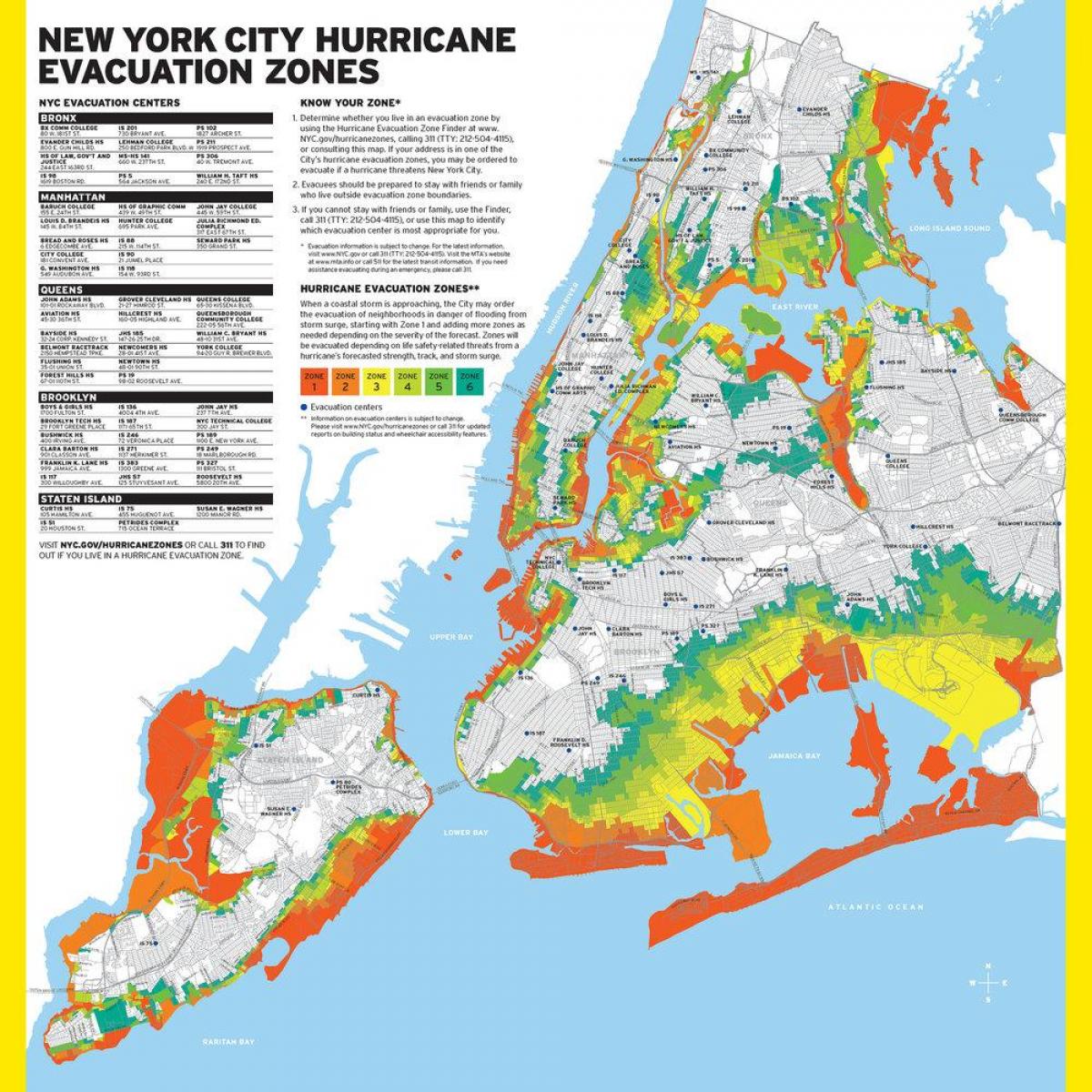 Manhattan potvynio zoną žemėlapyje