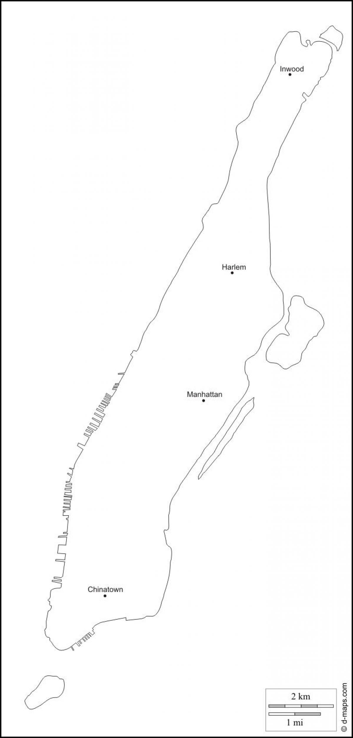 tuščias žemėlapis Manhattan
