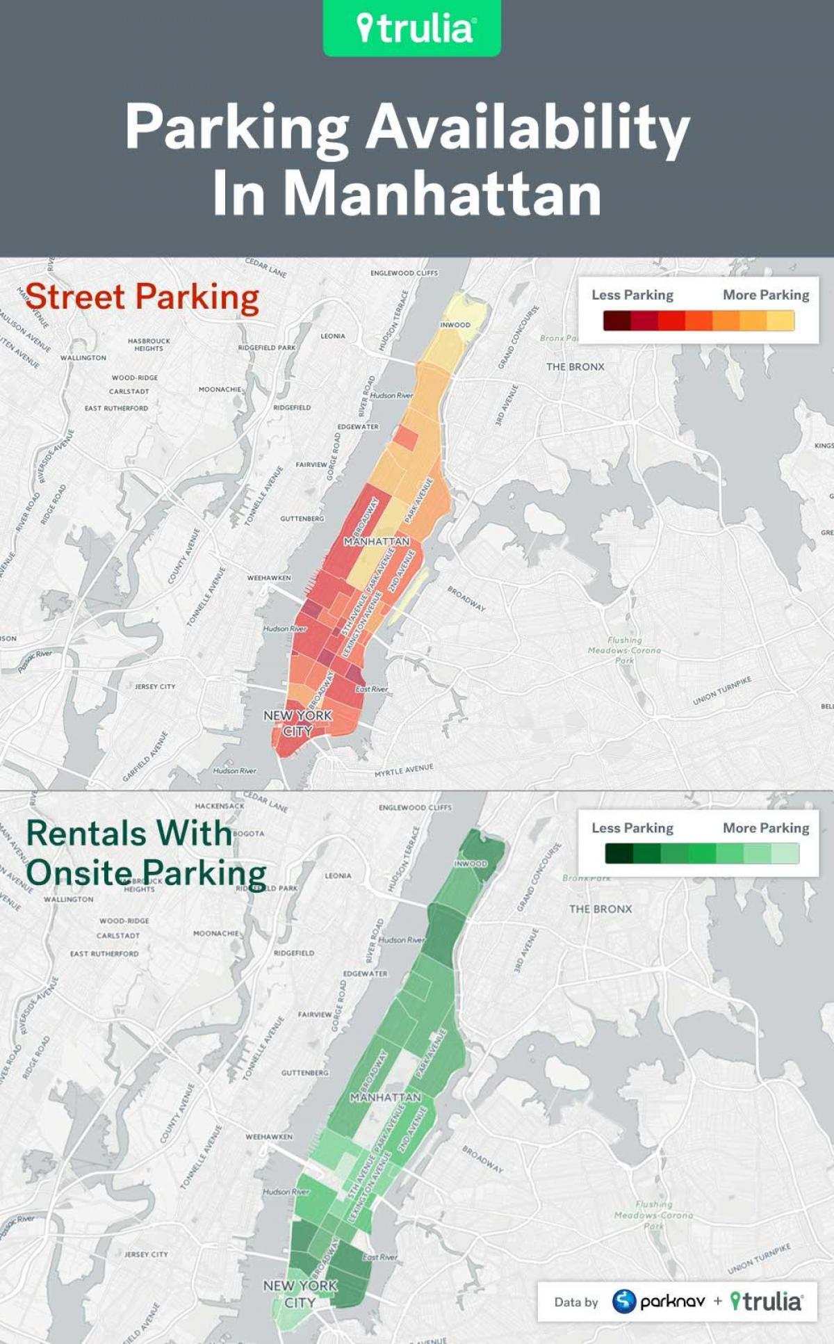 NYC gatvės automobilių stovėjimo aikštelė žemėlapis Manhattan