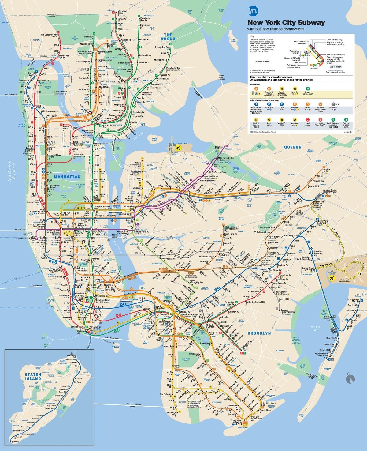 žemėlapis mta Manhattan