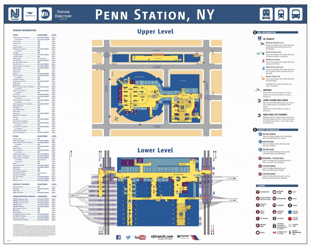 Penn stotis, Manhattan žemėlapyje