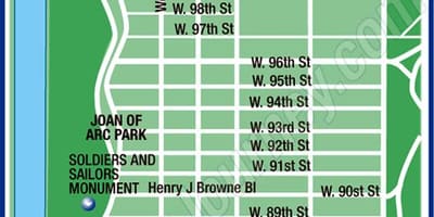 Viršutinės Manhattan žemėlapyje