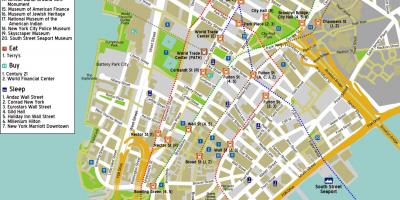 Žemėlapis nuo miesto centro, Manhattan, ny