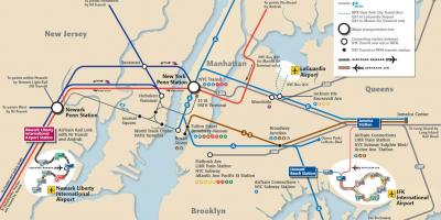 JFK į Manheteno metro žemėlapis