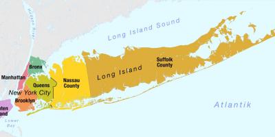Žemėlapis niujorko Manheteno ir long island
