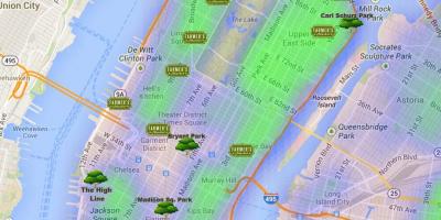 Žemėlapis Manhattan parkai