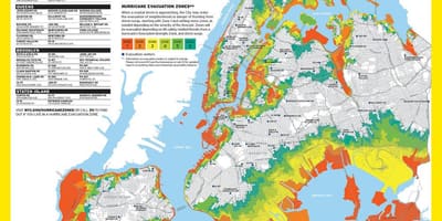 Manhattan potvynio zoną žemėlapyje
