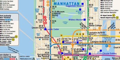 Manhattan geležinkelių žemėlapis