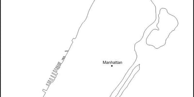 Tuščias žemėlapis Manhattan