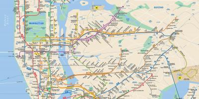 Manhattan viešojo transporto žemėlapis