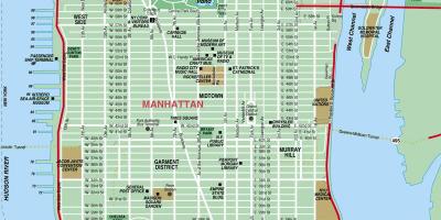 Versija spausdinimui gatvių žemėlapis Manhattan