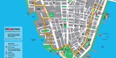 Žemutiniame Manhetene ekskursija žemėlapyje