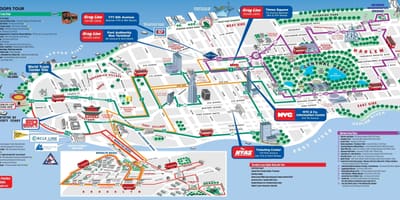 Manhattan ekskursija žemėlapyje