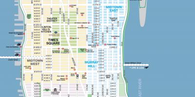 Nemokama versija spausdinimui žemėlapis NYC Manhattan