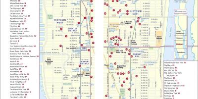 Versija spausdinimui pėsčiomis žemėlapis midtown Manhattan