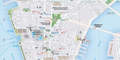 Žemėlapis žemutiniame Manhetene ny
